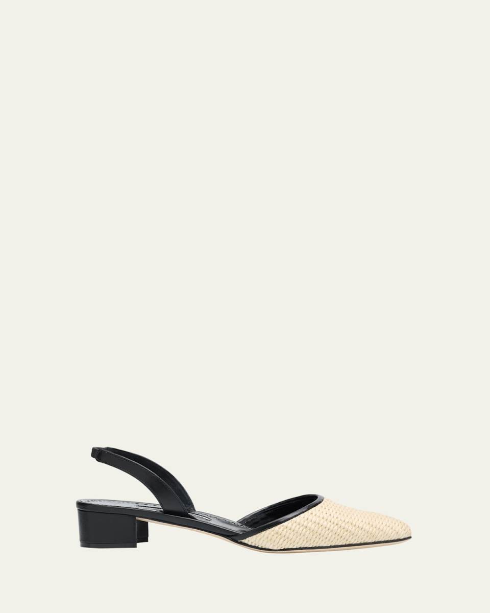 Woven Slingback Ballerina Pumps